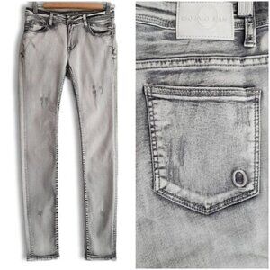 ESQUALO Distressed Broken-In Skinny Jeans Faded Distressed Gray Sz 6